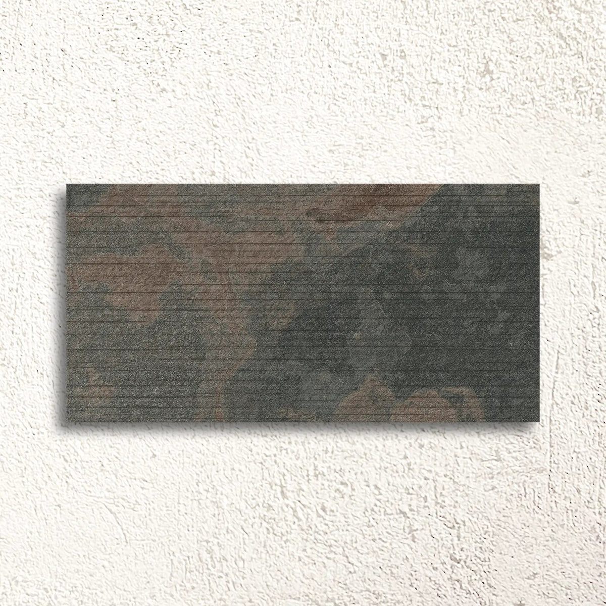 Cove Anthracite Décor 30 x 60cm Porcelain Tile in a bathroom setting
