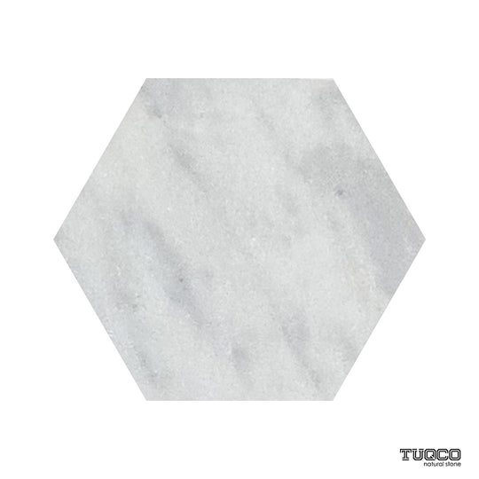 Carrara White Honed Marble Hexagon Wall & Floor Tile - alternate view