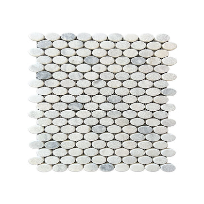 Carrara White & Platinum Grey Tumbled