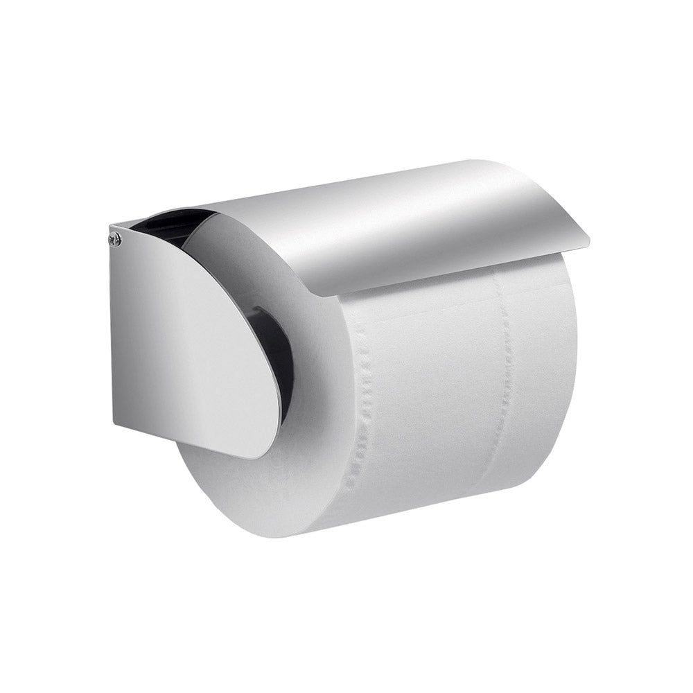 G Pro Toilet Roll Holder with Flap in Brushed Stainless Steel - Origins Living