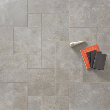 Pietro Mist Italian porcelain modular floor tiles in a light-filled living space