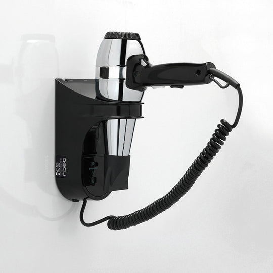 Grecale Hair Dryer with Shaver Socket in Black/Chrome - Origins Living