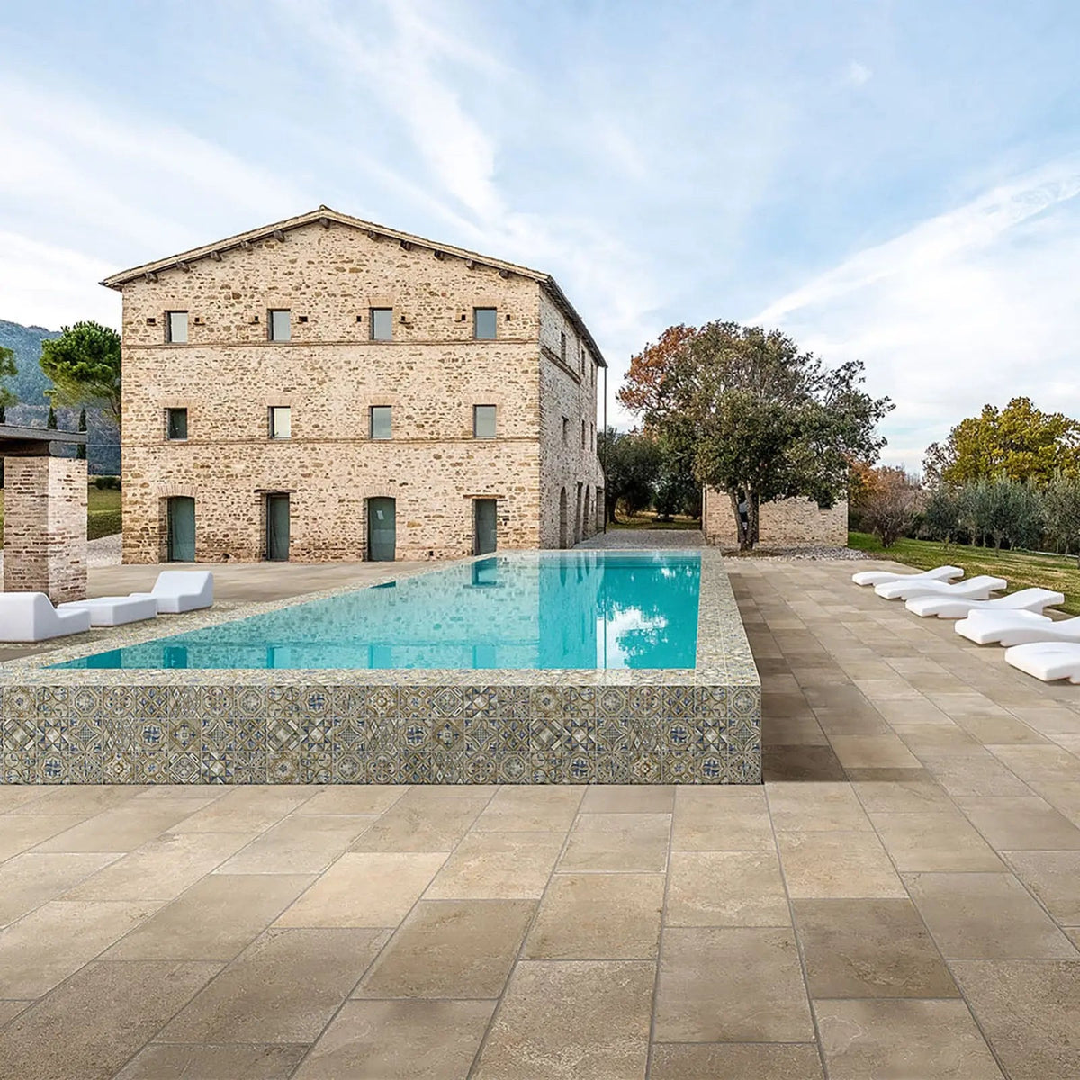 Mediterranea Byblos 20 x 40cm porcelain stone effect tile room setting