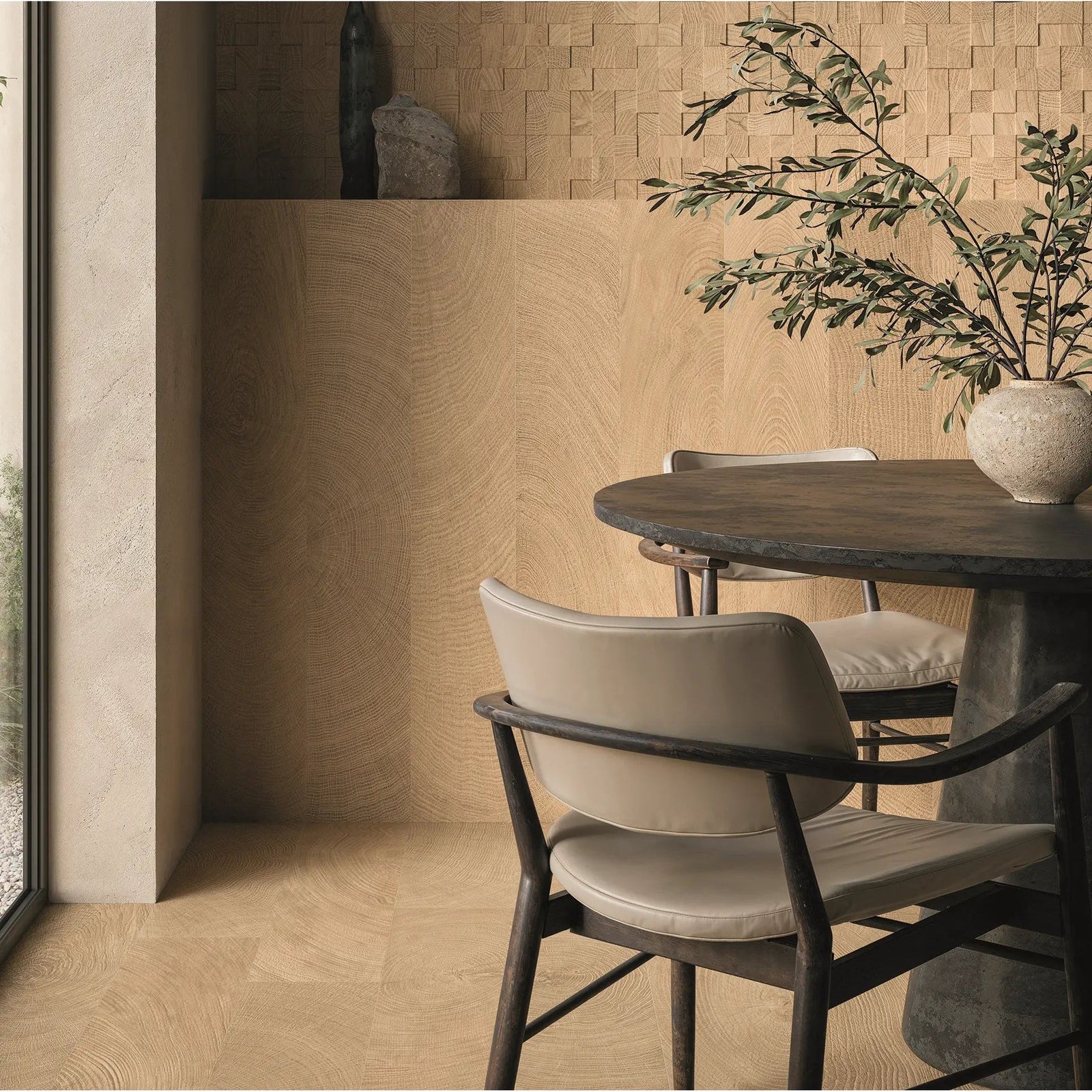 Fraser Oak 20 x 120cm Porcelain Tile in a bathroom setting