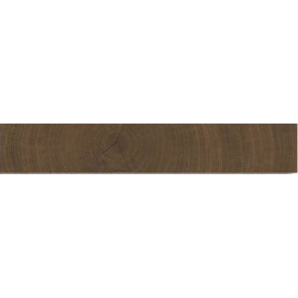 Fraser Espresso deep, cocoa-dark wood-effect matt porcelain tile in 5.3x30cm format for walls and floors