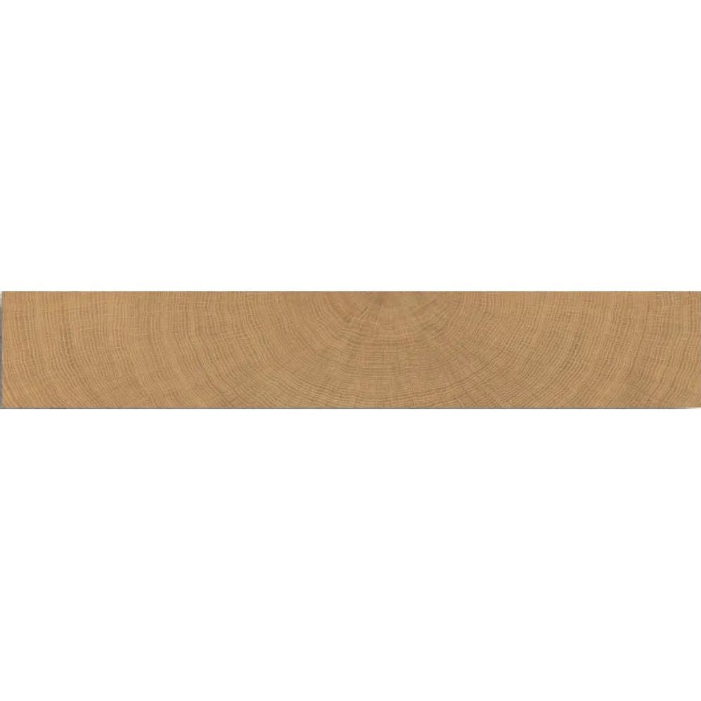 Fraser Walnut rich, caramel-brown wood-effect matt porcelain tile in 5.3x30cm format for walls and floors
