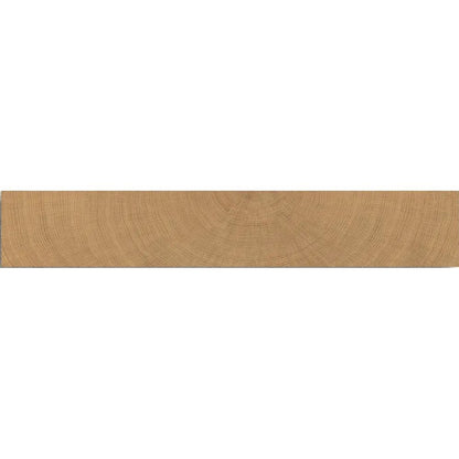 Fraser Walnut rich, caramel-brown wood-effect matt porcelain tile in 5.3x30cm format for walls and floors