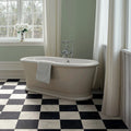Lomond Blanco 30x30cm marble-effect porcelain tile hallway setting