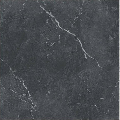 Lomond Nero black marble-effect matt porcelain tile in 30x30cm chequerboard format
