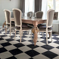 Lomond Nero 30x30cm marble-effect porcelain tile chequerboard floor room setting