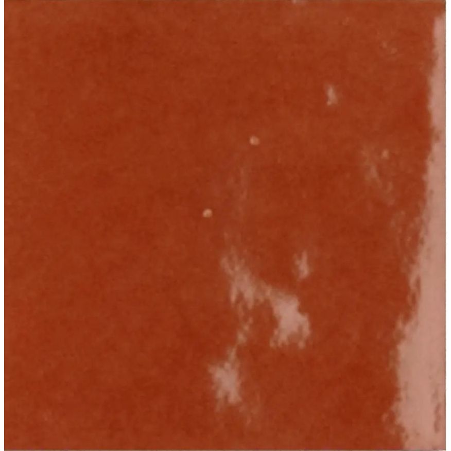 Taza Pumpkin orange glazed ceramic zellige-style wall tile, 10 x 10cm, tile face
