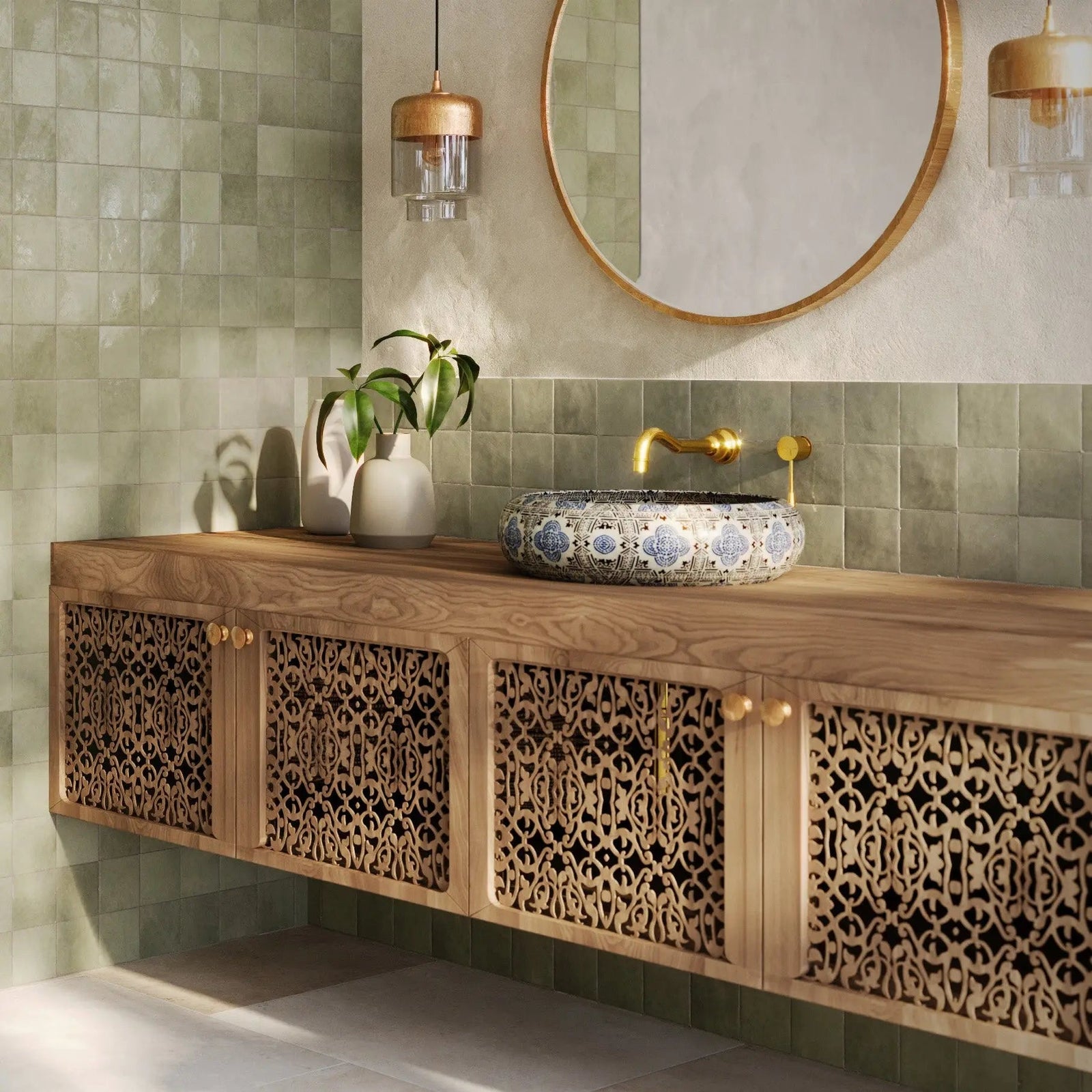 Taza Moss 10 x 10cm Ceramic Tile – close-up detail