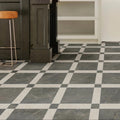 Atlas Cotton matt porcelain tiles on a bathroom wall and floor