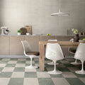 Atlas Jadestone green matt porcelain tiles styled in an interior