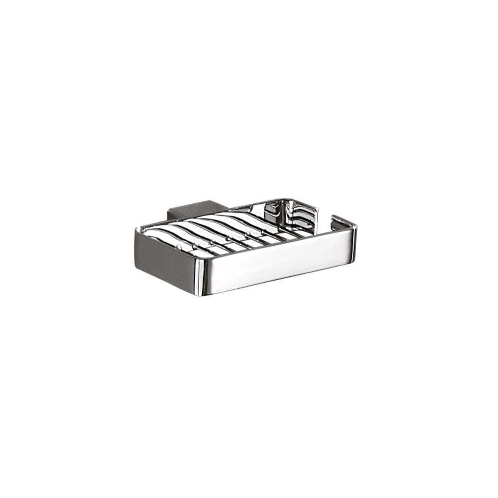 Lounge Metal Soap Basket in Chrome - Origins Living