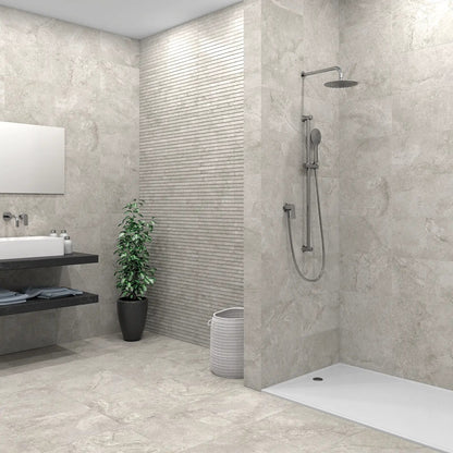 Himalaya Grey 30 x 60cm glazed ceramic stone effect tile room setting
