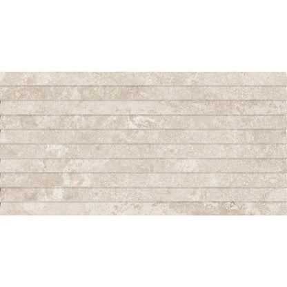Himalaya Beige Carved Decor 30 x 60cm glazed ceramic carved stone effect tile face