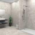 Himalaya Grey Carved Decor 30 x 60cm glazed ceramic carved stone effect tile room setting