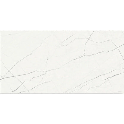 Muse White 30 x 60cm ceramic marble effect tile face