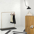 Muse White 30 x 60cm ceramic marble effect tile room setting