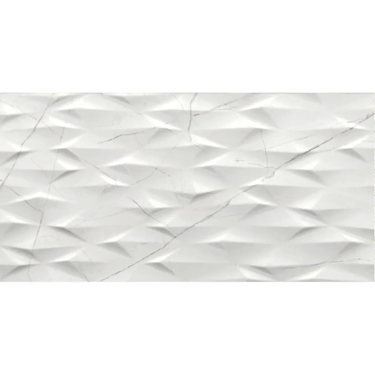 Muse White Prisma Decor 30 x 60cm ceramic marble effect tile face