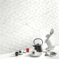 Muse White Prisma Decor 30 x 60cm ceramic marble effect tile room setting