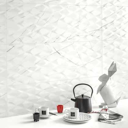 Muse White Prisma Decor 30 x 60cm