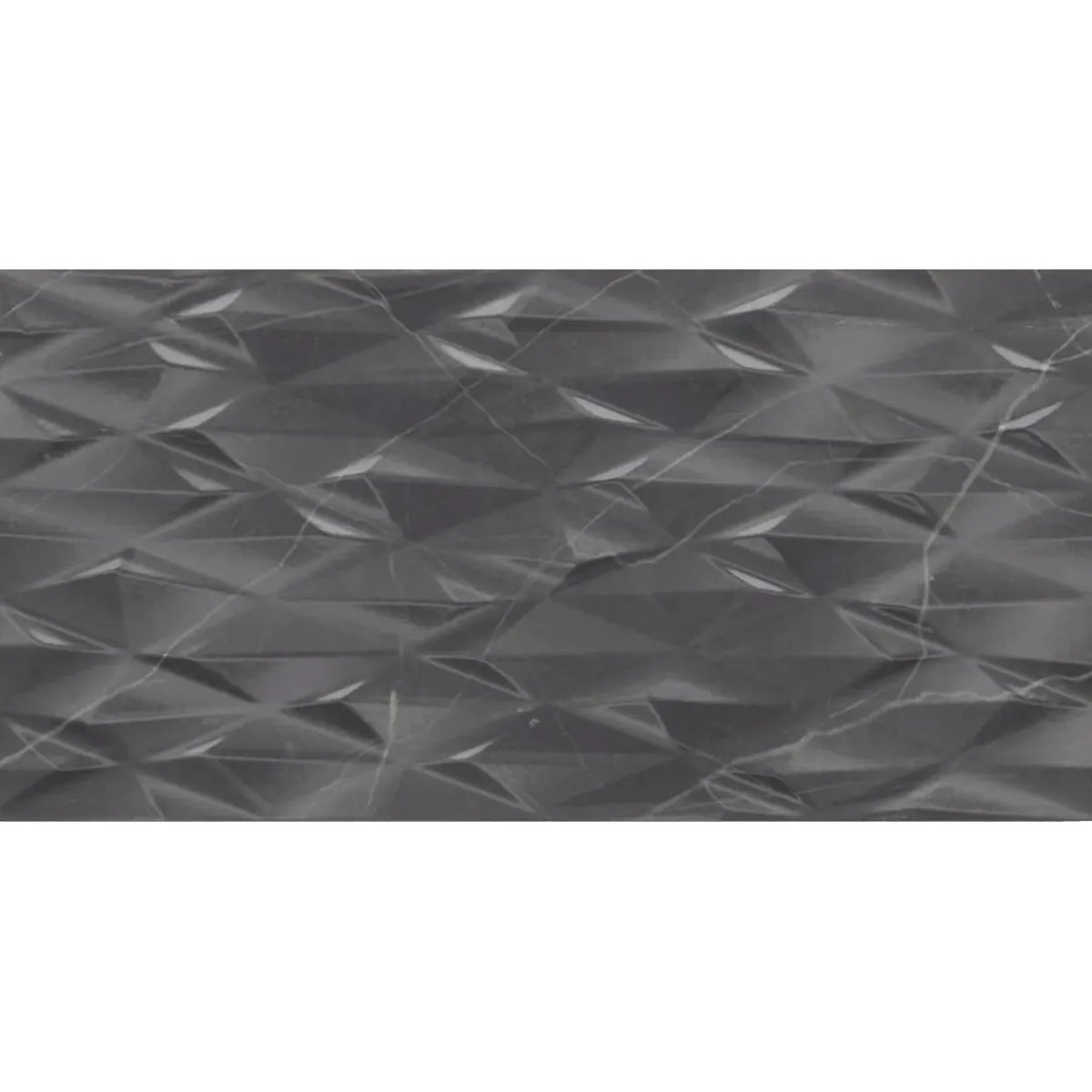 Muse Coal Prisma Decor 30 x 60cm ceramic marble effect tile face