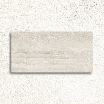 Pure Travertine Grey Matt 30 x 60cm glazed ceramic stone effect tile face
