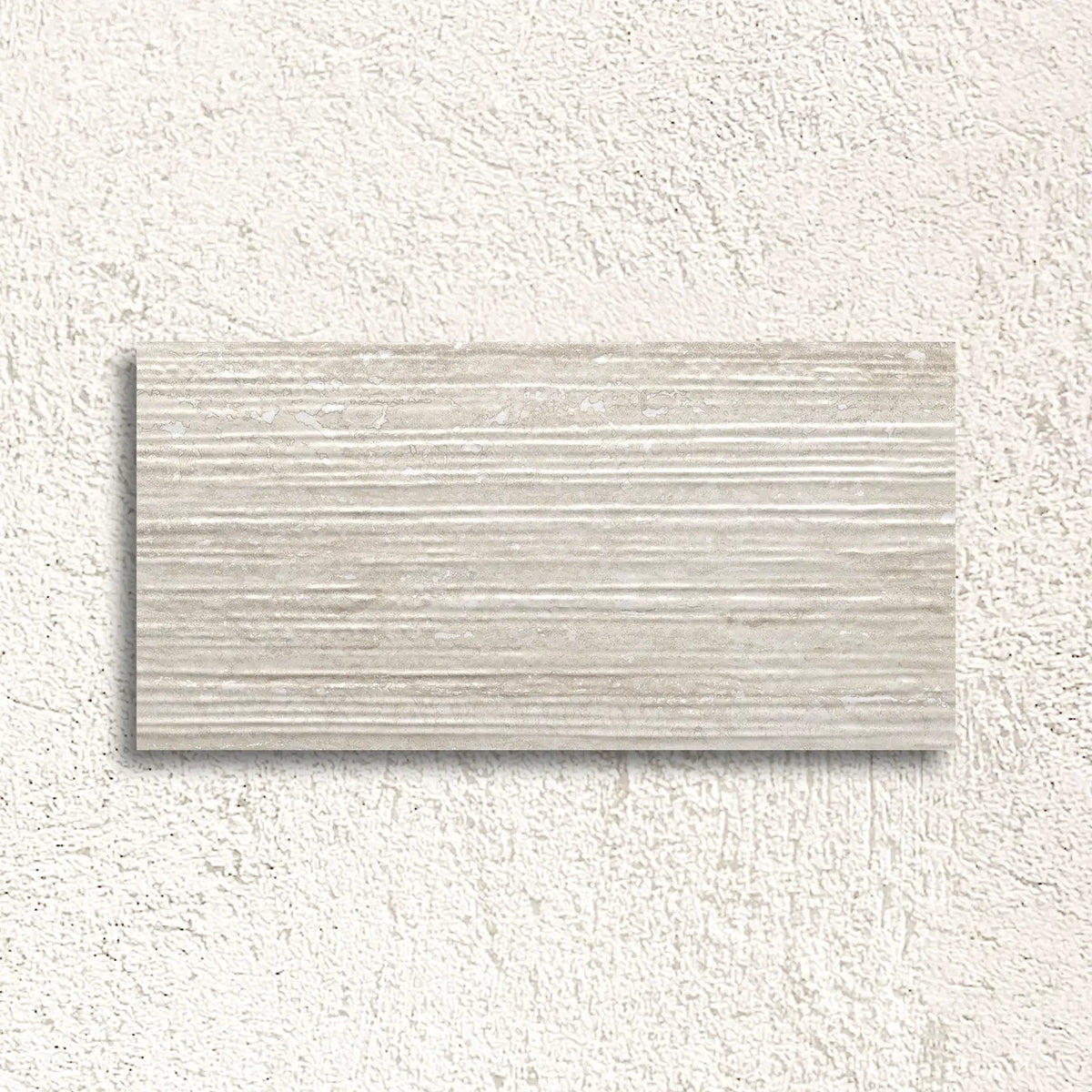 Pure Travertine Groove Grey Matt 30 x 60cm glazed ceramic stone effect tile face