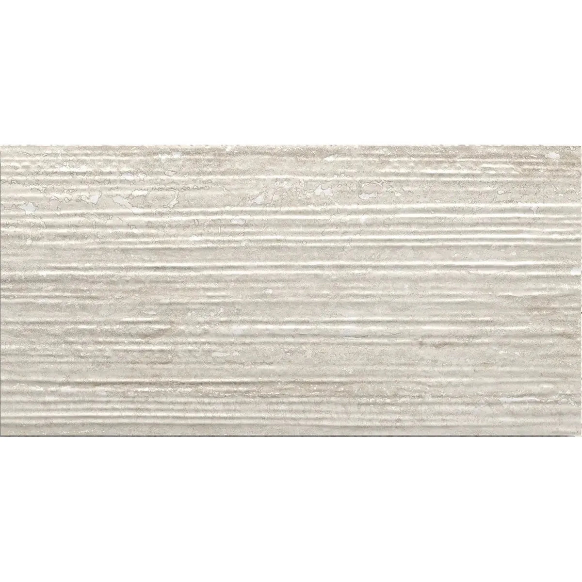 Pure Travertine Groove Grey Matt 30 x 60cm glazed ceramic stone effect tile face