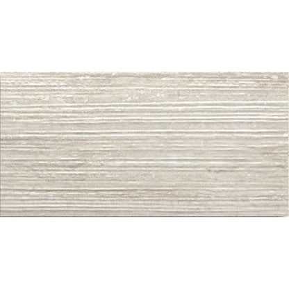 Pure Travertine Groove Grey Matt 30 x 60cm glazed ceramic stone effect tile face