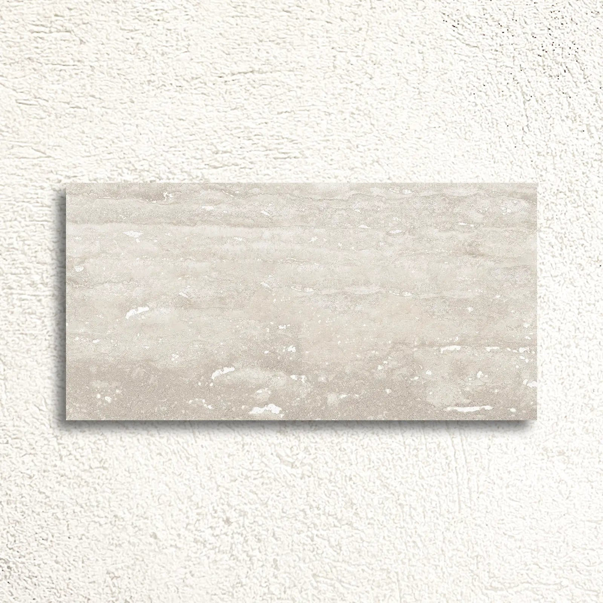 Pure Travertine Grey Gloss 30 x 60cm glazed ceramic stone effect tile face