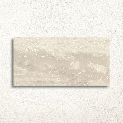 Pure Travertine Beige Natural Porcelain 30 x 60cm glazed porcelain stone effect tile face