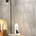 Lisbon Oyster Shine ceramic wall tile kitchen splashback room setting