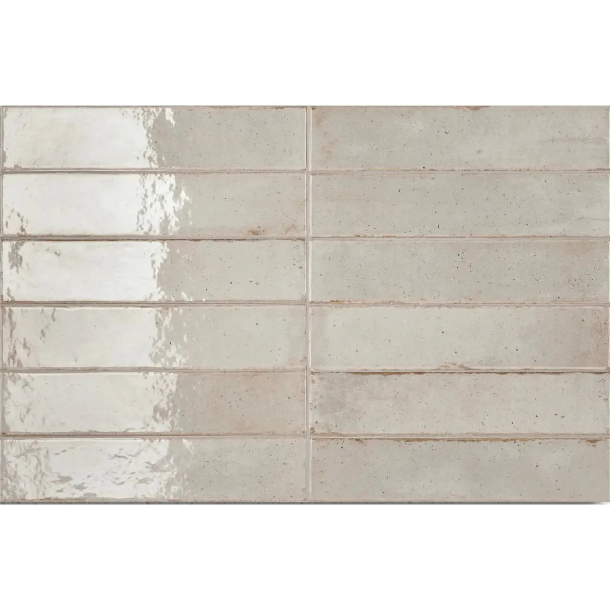 Rectangular tile with horizontal slats on a textured white background