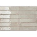 Rectangular tile with horizontal slats on a textured white background