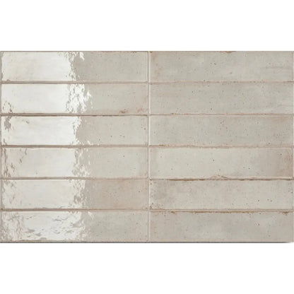 Rectangular tile with horizontal slats on a textured white background