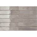 Lisbon Grey Shine single gloss ceramic tile face detail