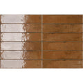 Lisbon Terracotta Shine single gloss ceramic tile face detail