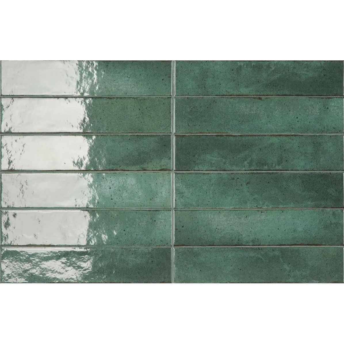 Lisbon Green Jade Shine single gloss ceramic tile face detail