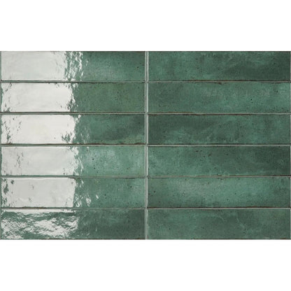Lisbon Green Jade Shine single gloss ceramic tile face detail
