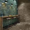 Lisbon Green Jade Shine deep green ceramic wall tiles in a bathroom interior