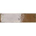 Lisbon Terracotta Shine warm clay gloss ceramic zellige-style brick wall tile 5.6 x 26.7cm
