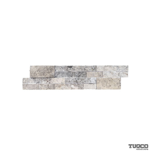 Silver Travertine Split Face Ledger Panel Wall & Floor Tile