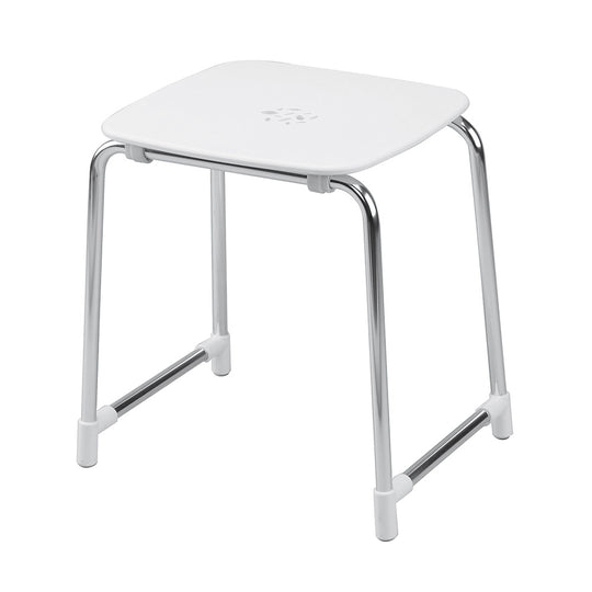Prima Classe Bathroom Stool in White/Chrome - Origins Living