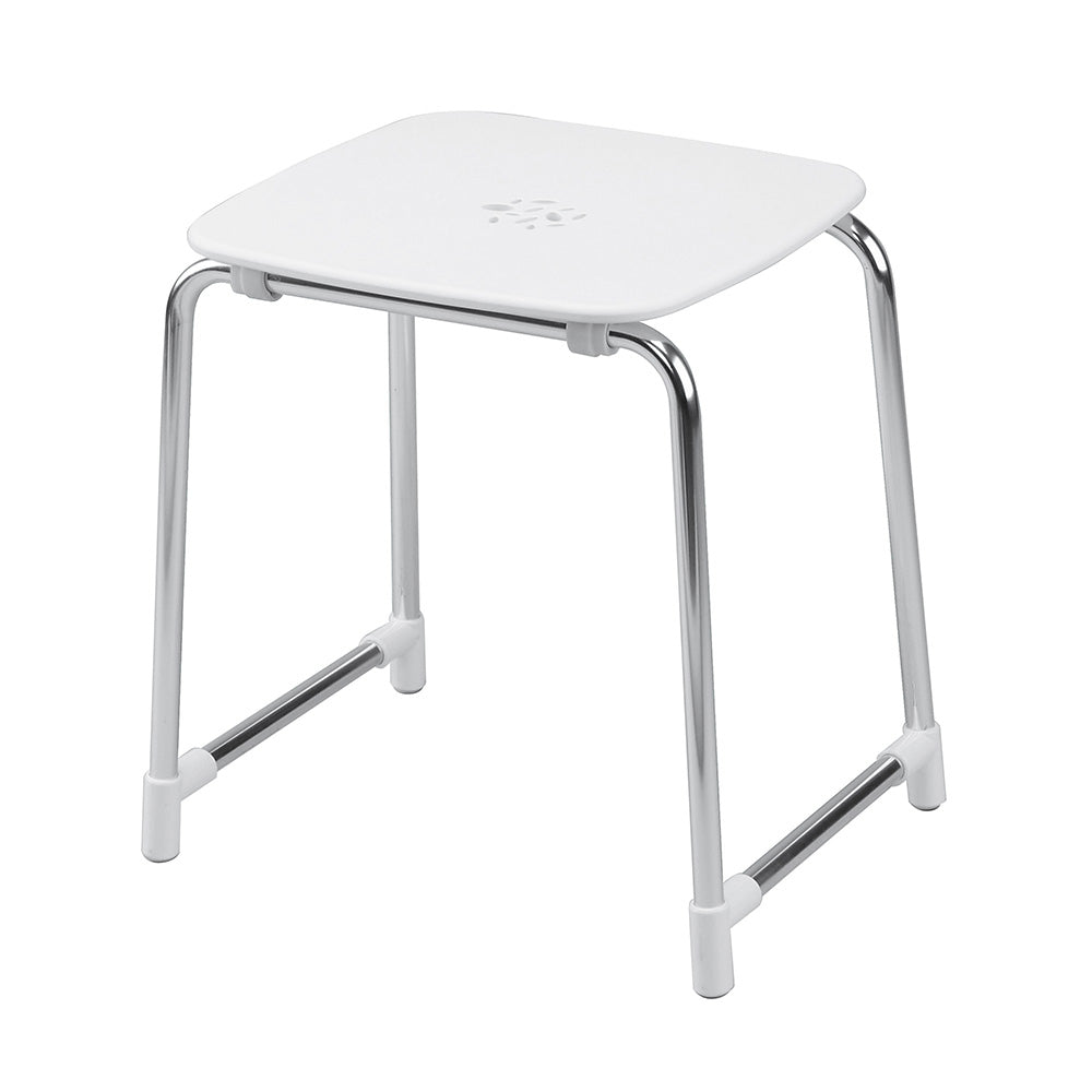 Prima Classe Bathroom Stool in White/Chrome - Origins Living