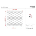 Tumbled marble hexagon mosaic laid as a bathroom floor in a finished room setting