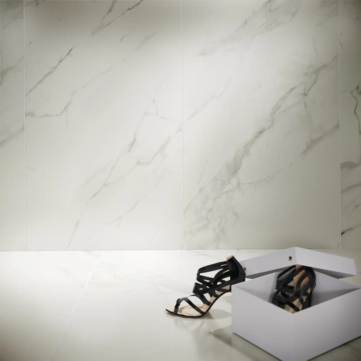 Calacatta Marble White Matt 59.8 x 119.8cm Porcelain Tile – close-up detail