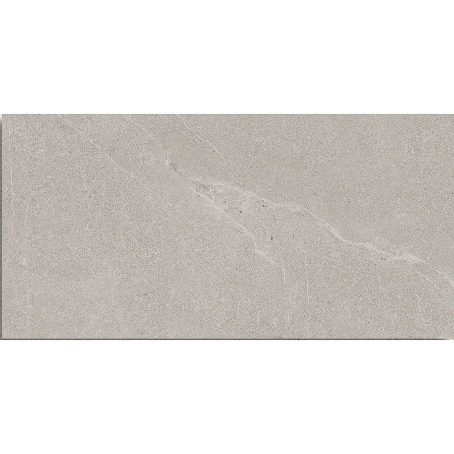Athens Light Grey Mat 29.8 x 59.8cm glazed ceramic stone effect tile face